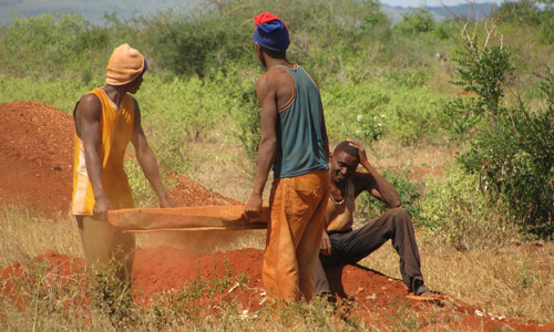 Color change garnet mine in Africa